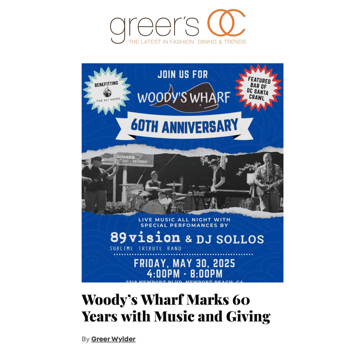 Greer's - 🎉 Cheers to 60 Years! 🎉 Woody’s Wharf is throwing a weekend ...