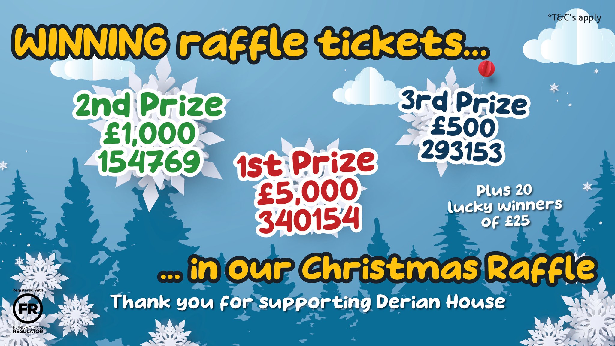 Derian - And the winning ticket number in our Christmas raffle is... 🤩 ...