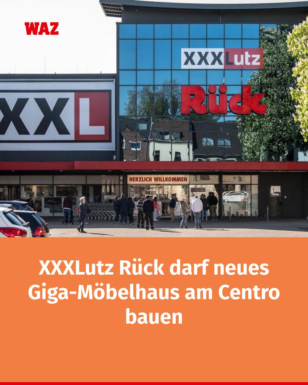 Die Stadt Oberhausen erlaubt der österreichischen Möbelhauskette XXXLutz den Neubau einer Filiale in der Nähe des Centros. 👉 https://www.waz.de/lokales/oberhausen /article410683422/xxxlutz-rueck-darf-neues-giga-moebelhaus-am-centro-bauen.html