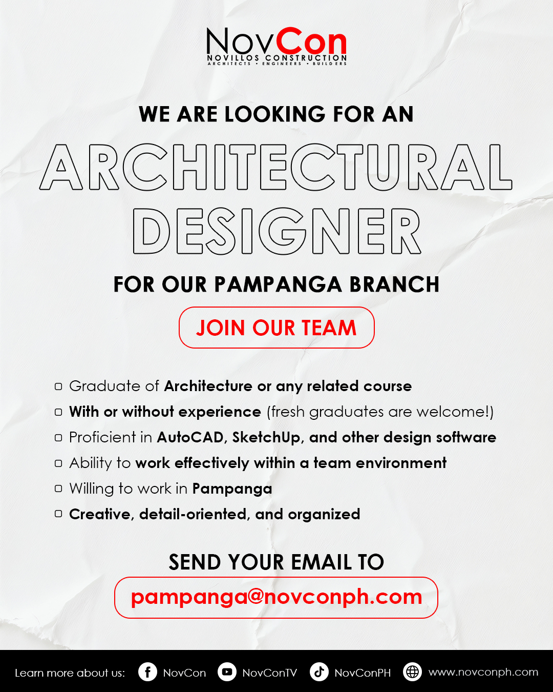 Novillos - We are HIRING in Pampanga! 🤩 We are looking for an ...
