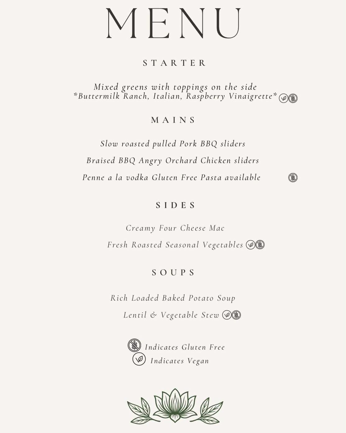 Stark's - Shelby & Sage revised the menu for our Grand Opening a tiny ...