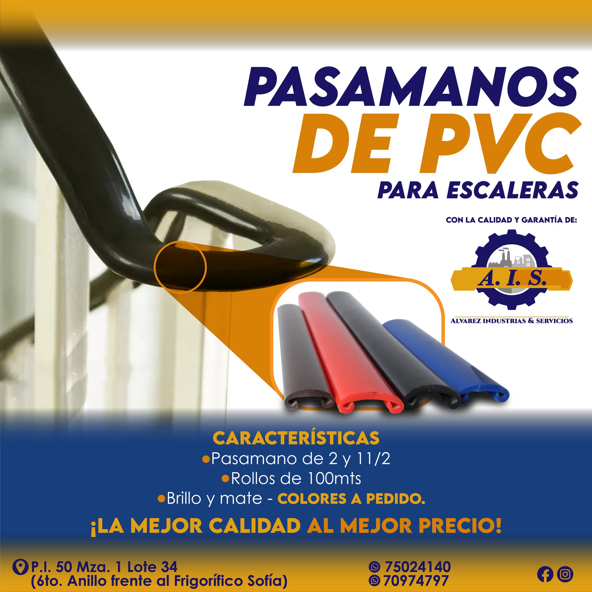 AIS - ⚜️𝐋𝐀 𝐌𝐄𝐉𝐎𝐑 𝐂𝐀𝐋𝐈𝐃𝐀𝐃 𝐀𝐋 𝐌𝐄𝐉𝐎𝐑 𝐏𝐑𝐄𝐂𝐈𝐎⚜️ Pasamanos de PVC para ...