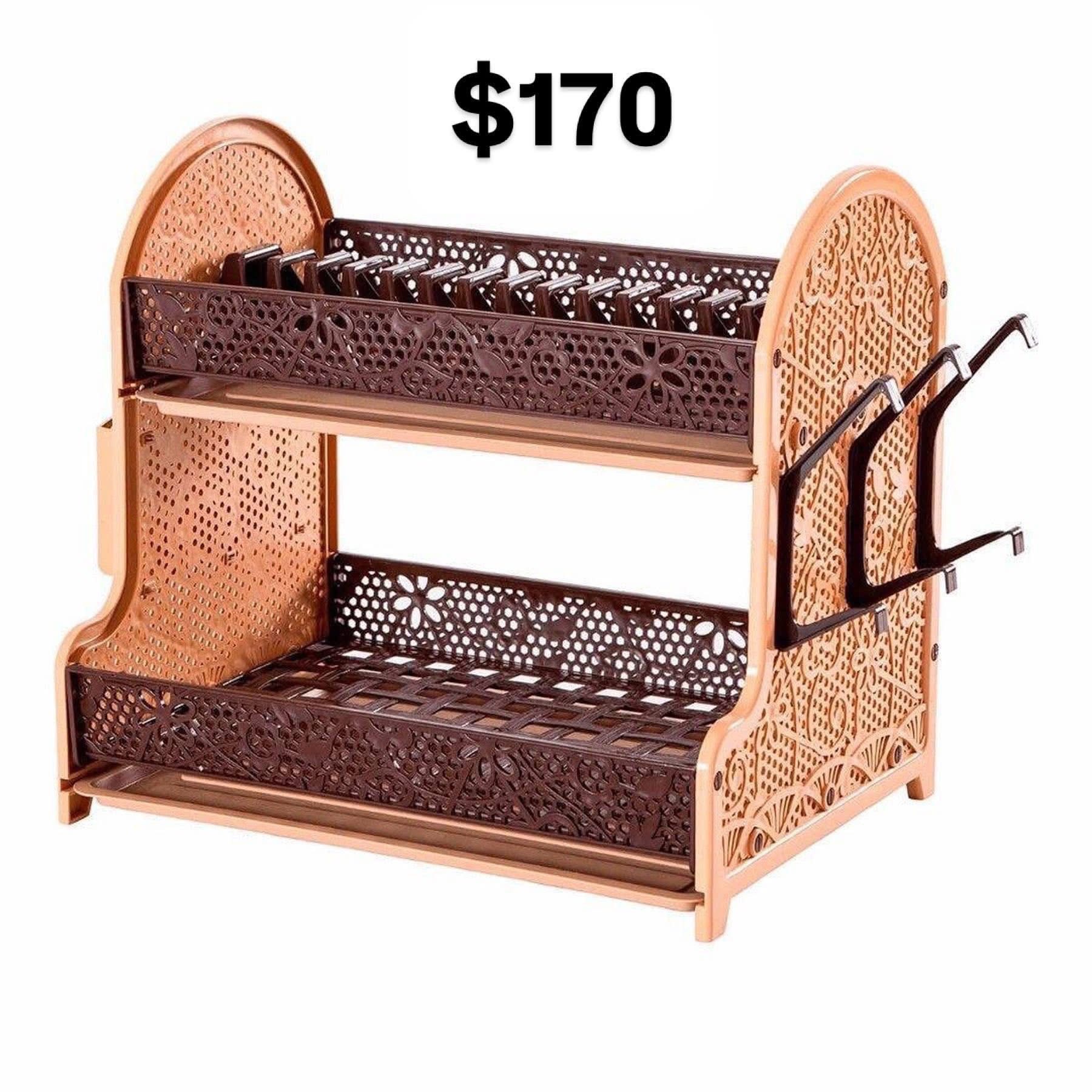 Reese’s - 2 Tier Dish Rack - $170 – Brown 📏 Size: 41.5 cm (L) x 29.5 cm ...