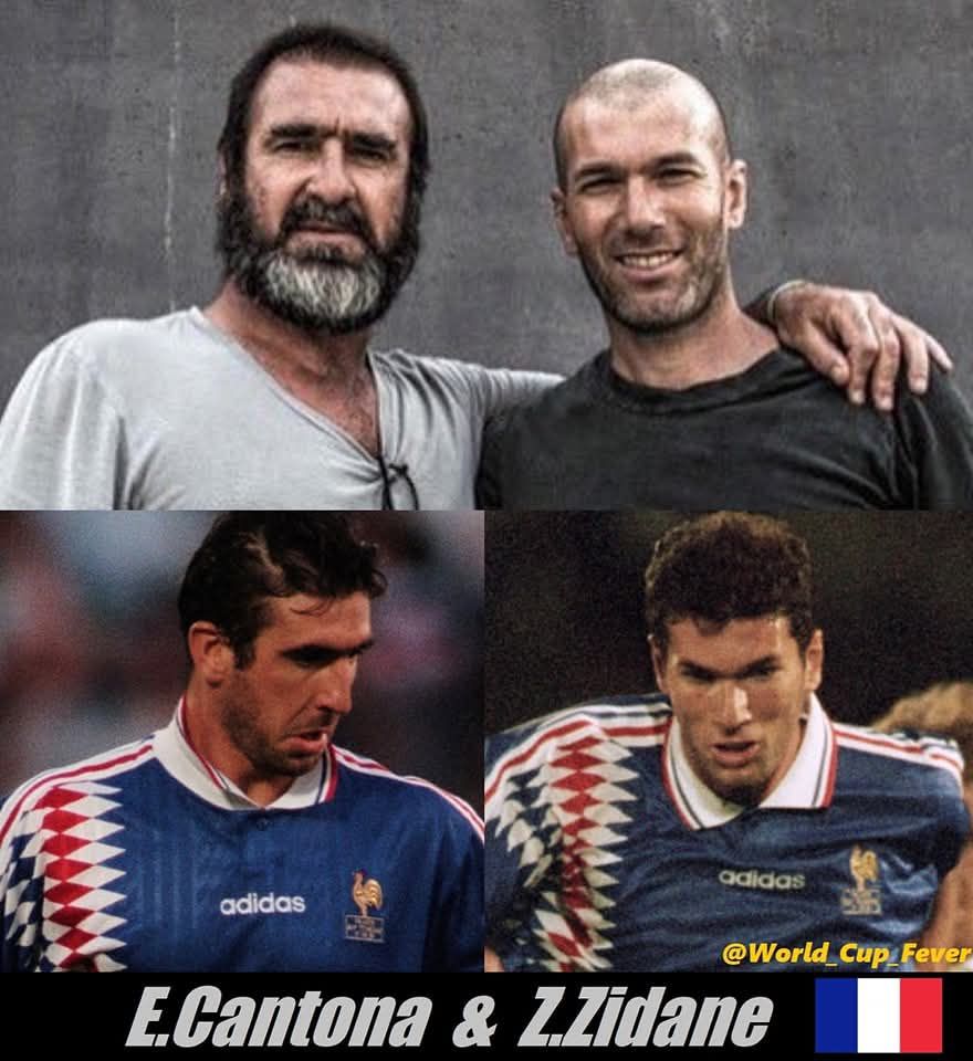 Eric Cantona 🇫🇷 and Zinédine Zidane 🇫🇷 in 1994 and nowadays!