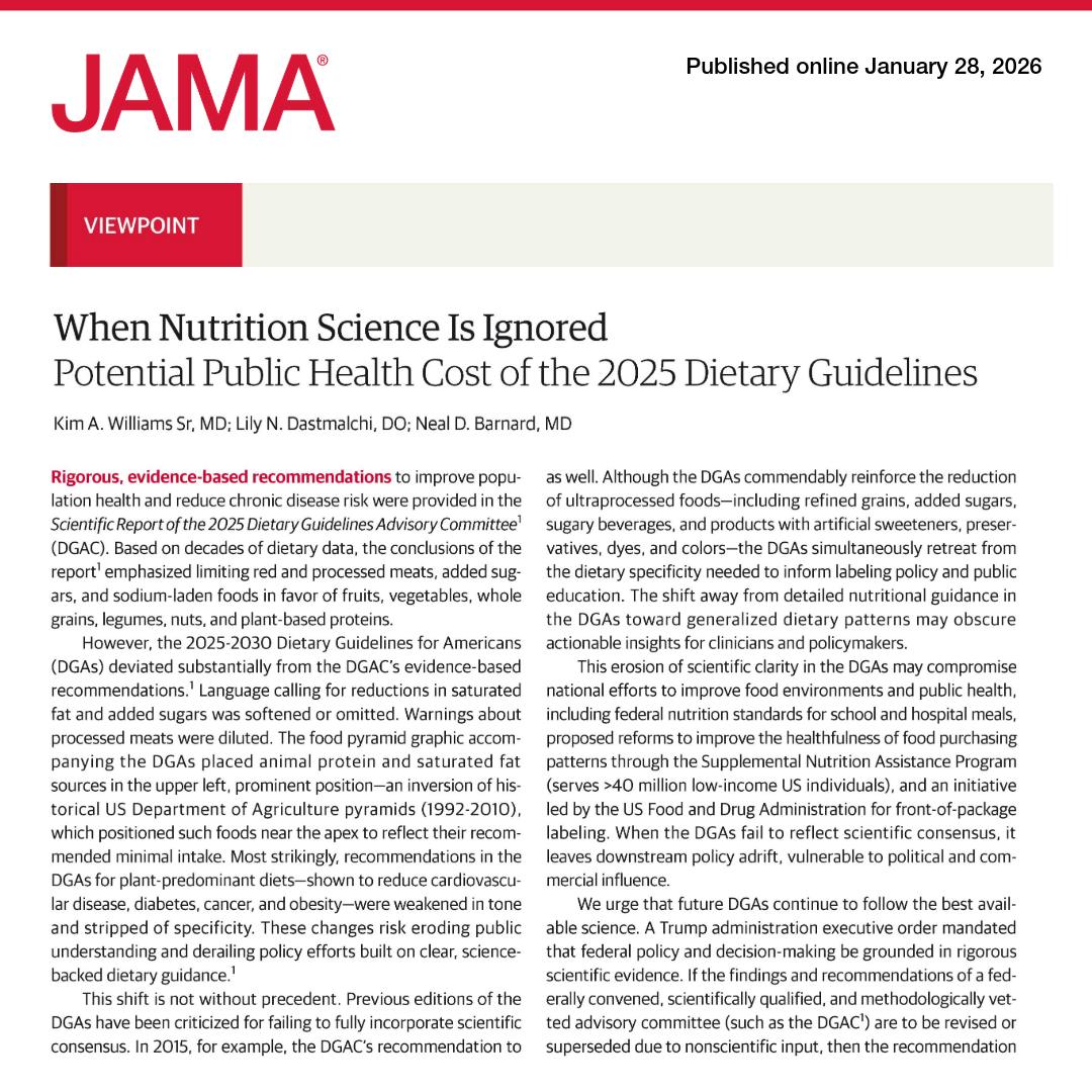 JAMA - 💬 Viewpoint: The 2025-2030 Dietary Guidelines for... | Facebook