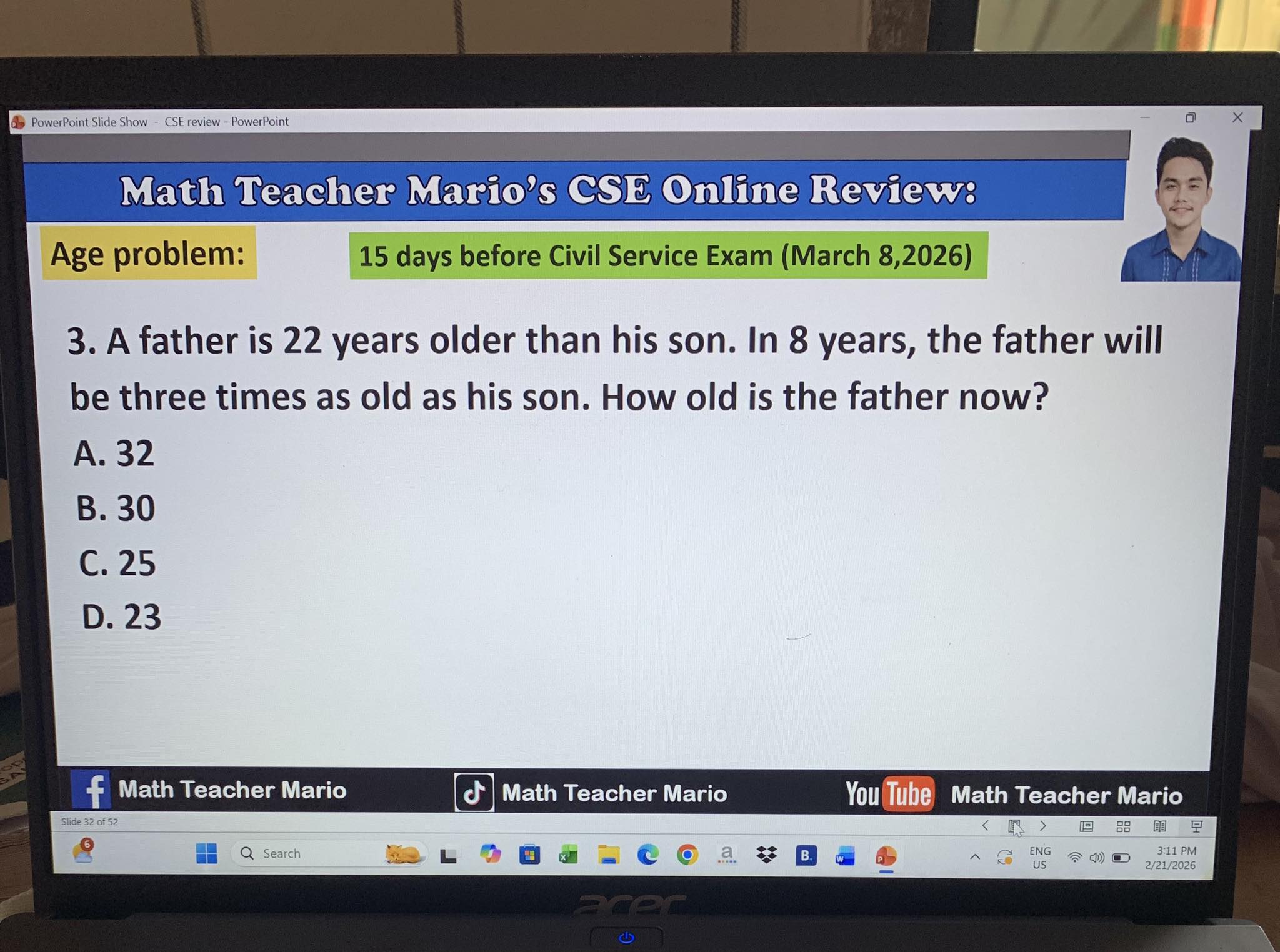 Math - Age problem review (CSE) #education | Facebook