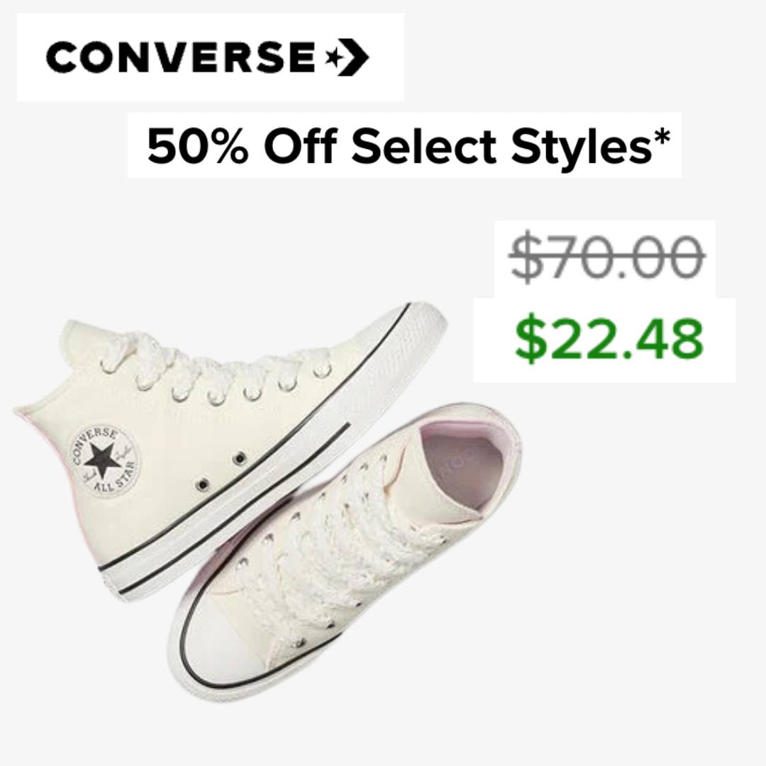 Use code SALE50 for an extra 50% off select Converse sale styles