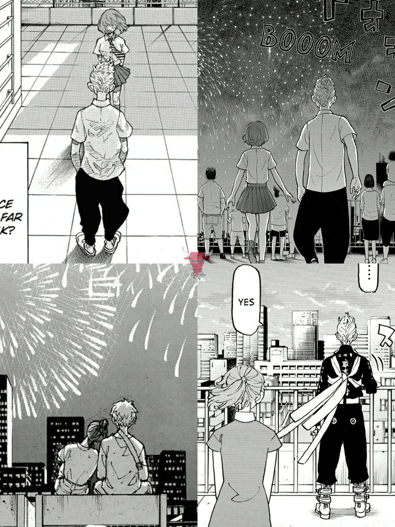 Takemichi and Hina's rooftop confession in Tokyo Revengers