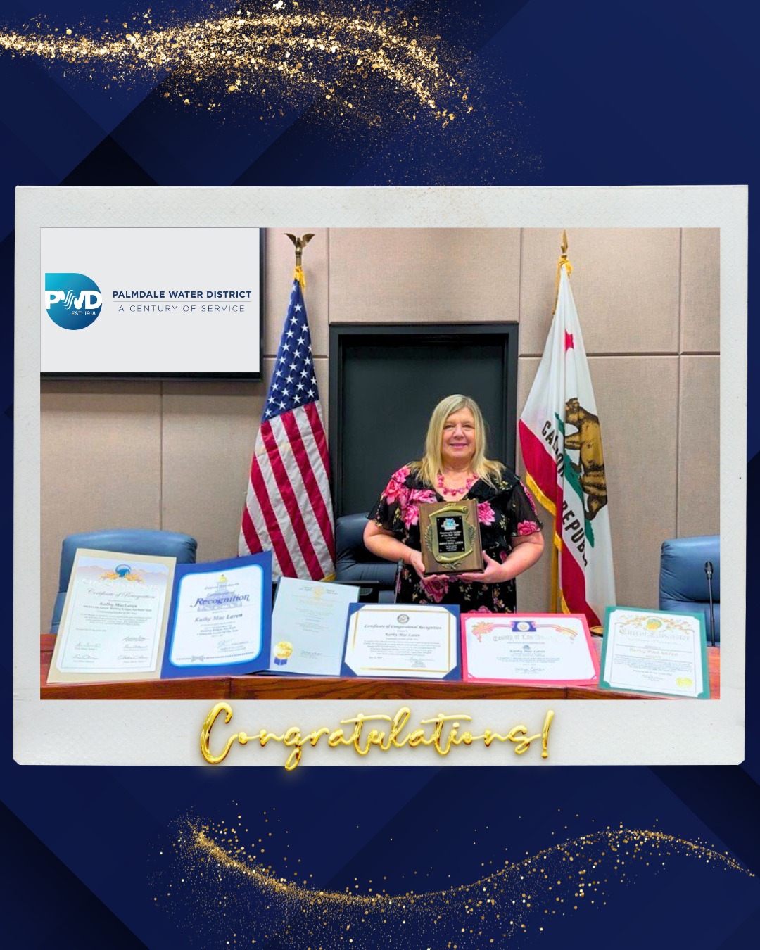 Palmdale - 👏 Congratulations, PWD Board President Kathy Mac Laren-Gomez ...