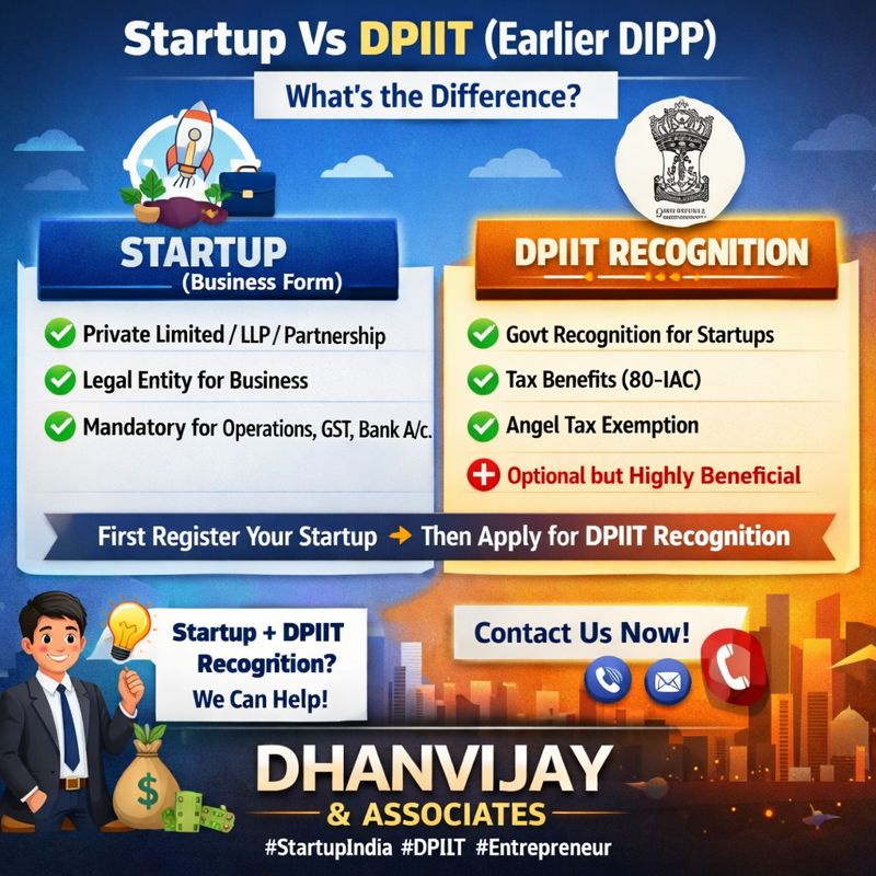 Dhanvijay - 🚀 Startup vs DPIIT (Earlier DIPP) – What’s the... | Facebook