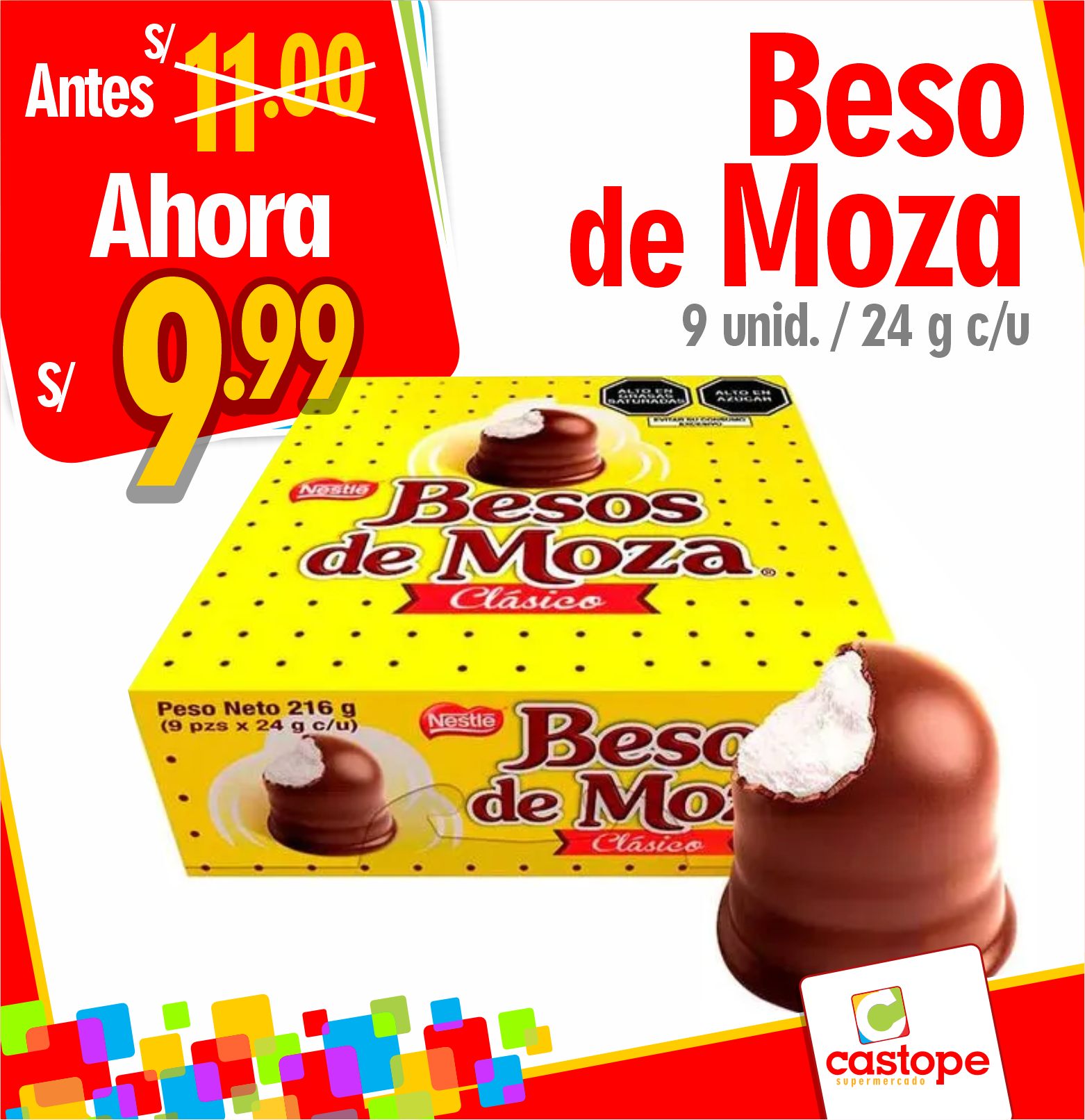 Supermercado - 🛒 O F E R T A EXCLUSIVA en chocolate Beso de Moza 🍫🍫🍫 ️ ...
