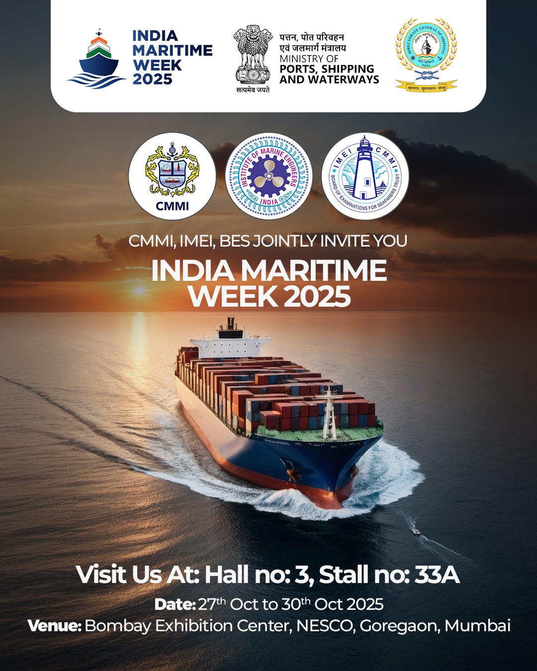 The Institute - Join Us at India Maritime Week 2025! ⚓🚢 CMMI, IME(I ...