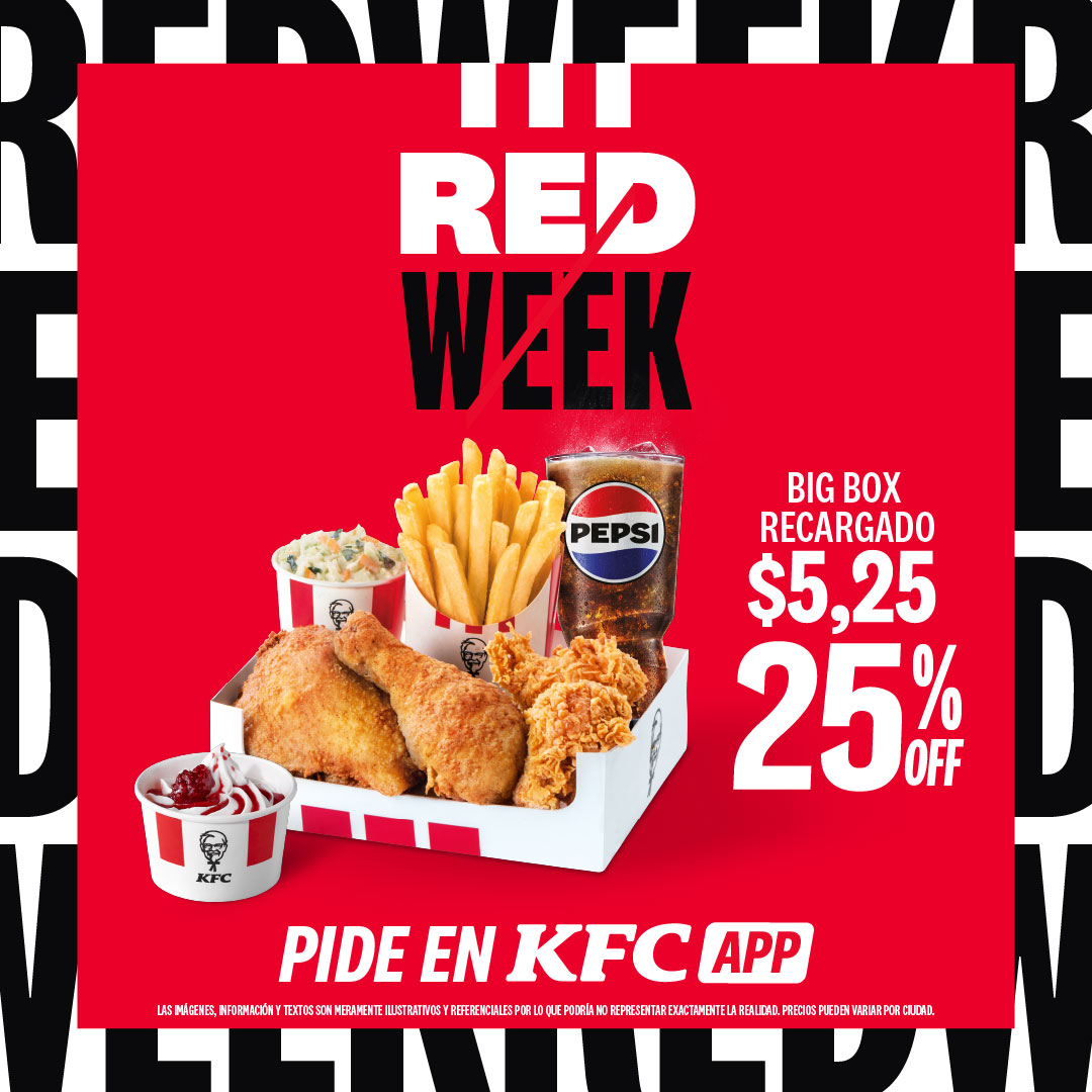 KFC - El Big Box Recargado que nunca falla con 25% OFF 😎 Hoy en $5,25 🍗 ...