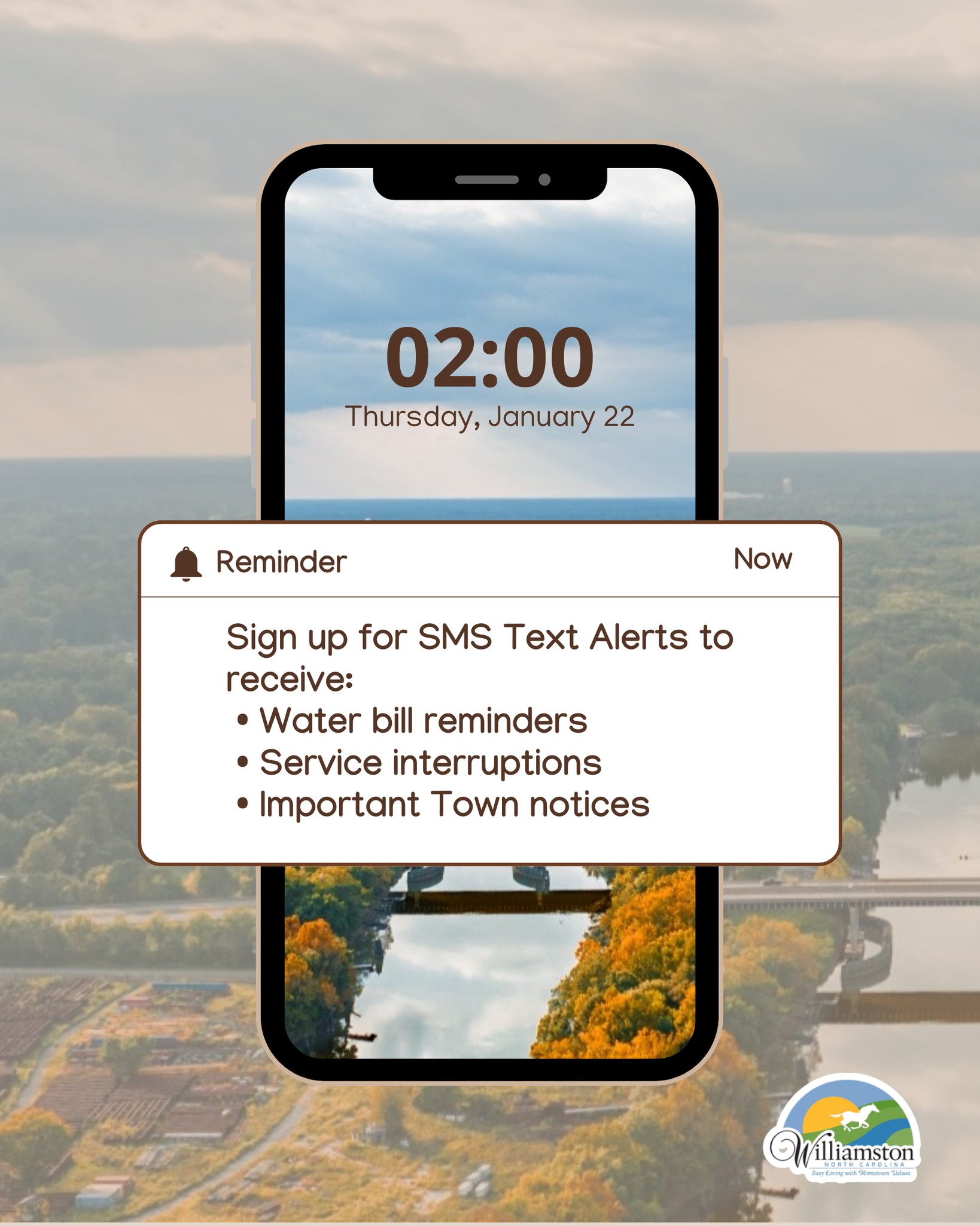 Town - The Town of Williamston is now offering SMS text notifications ...