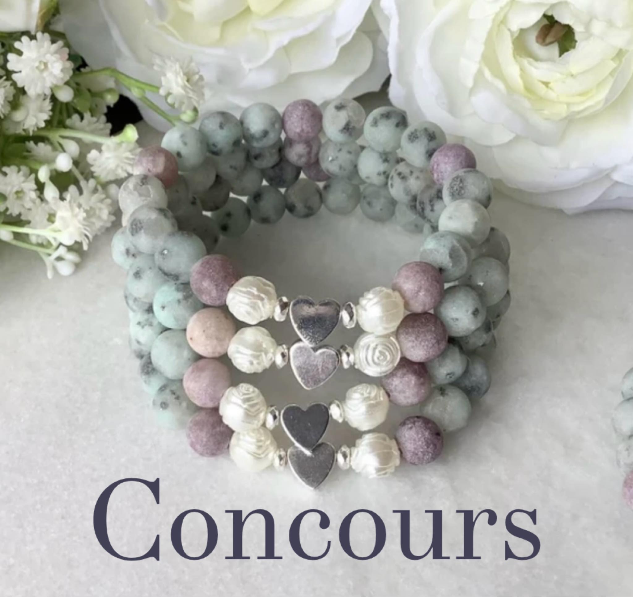 Bracelet En Unakite (jaspe) - Fait Main En Haute-Normandie - Lithothérapie - 18-19cm