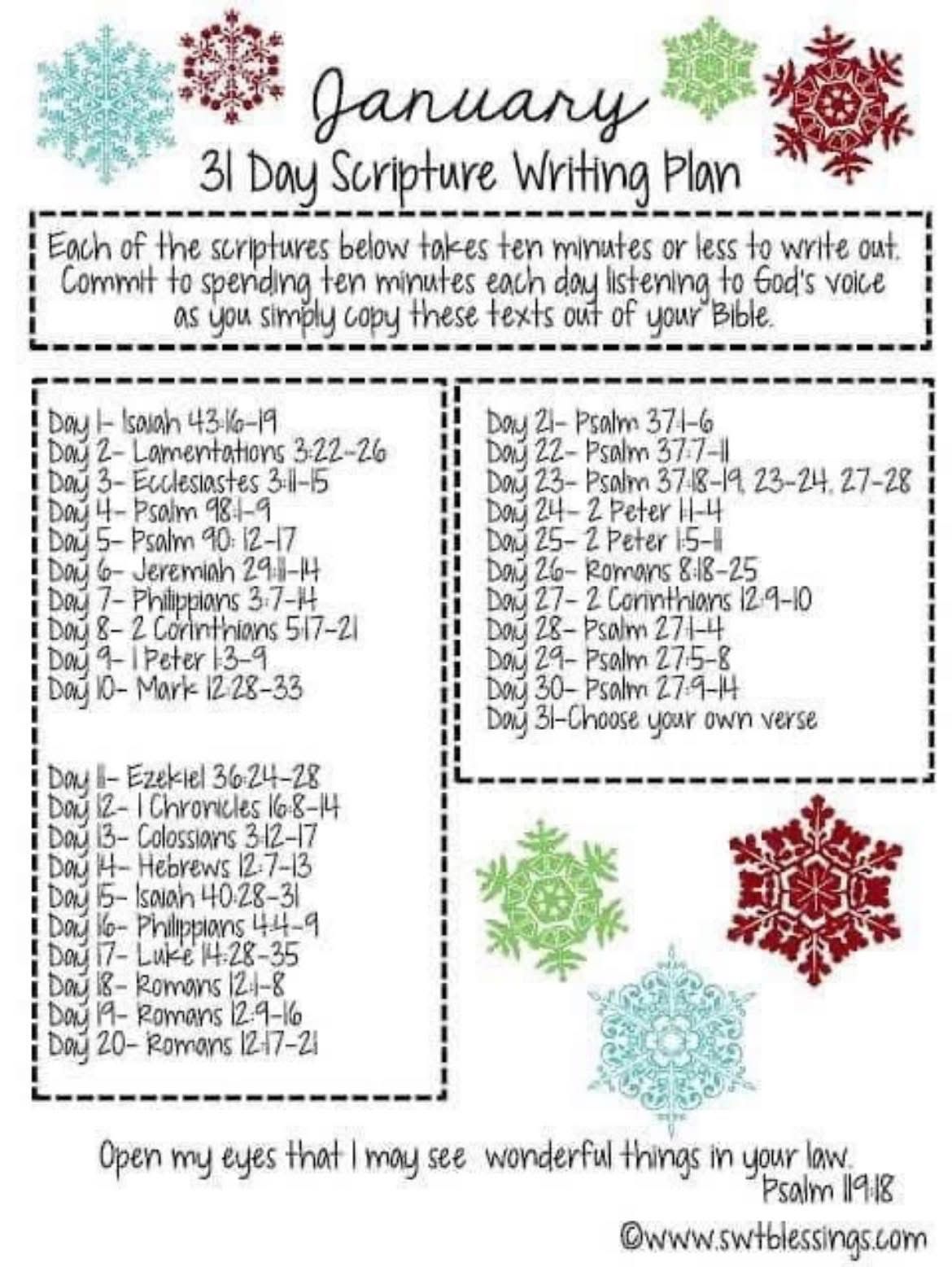 Ballymena - The January Scripture Journalling plan is now available. As ...