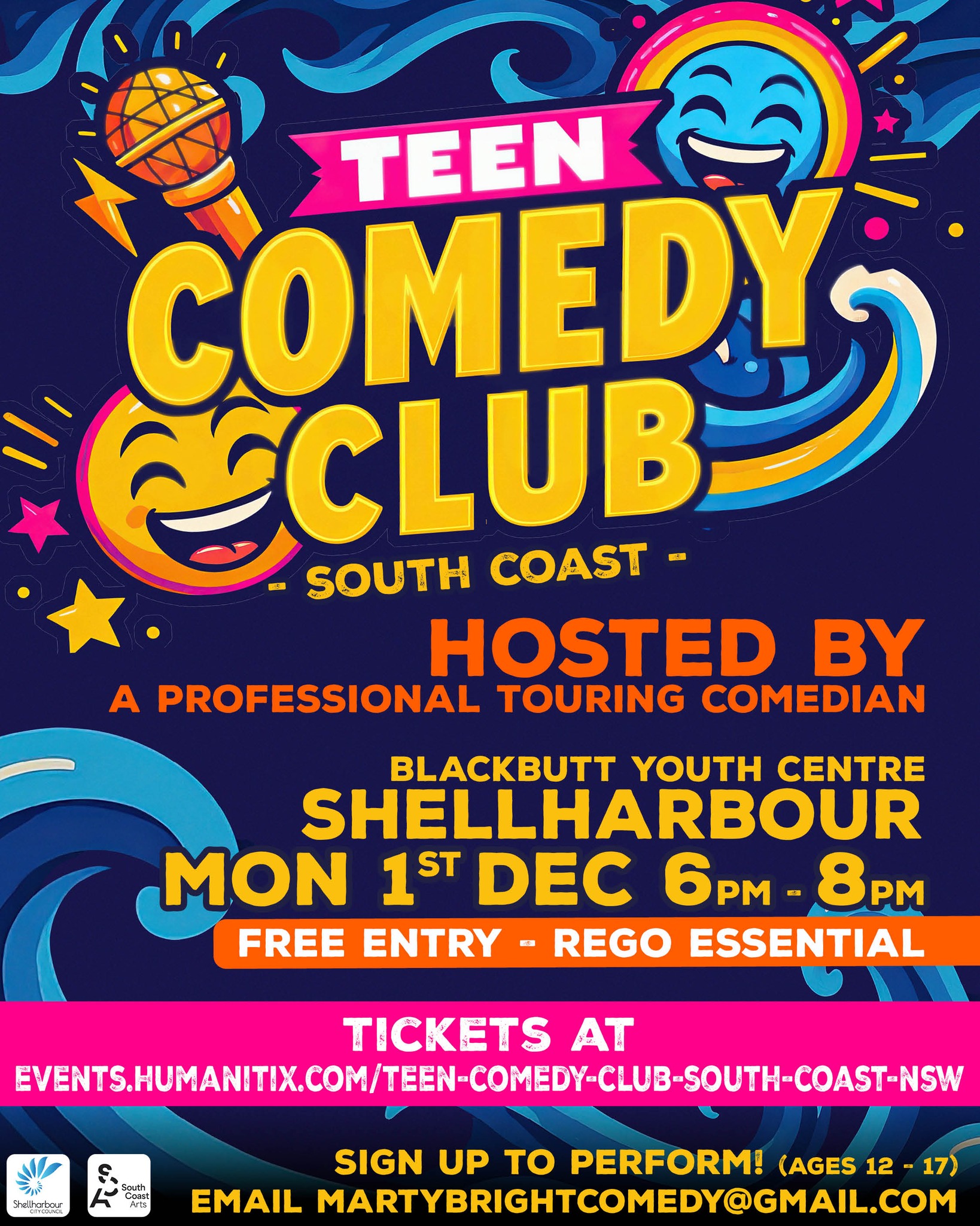 Shellharbour - 🎤🔥 FINAL CALL OUT for the FREE Teen Comedy Club ...