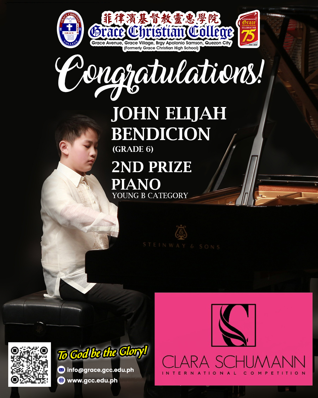 Grace - Warmest Congratulations to John Elijah Bendicion! We proudly ...