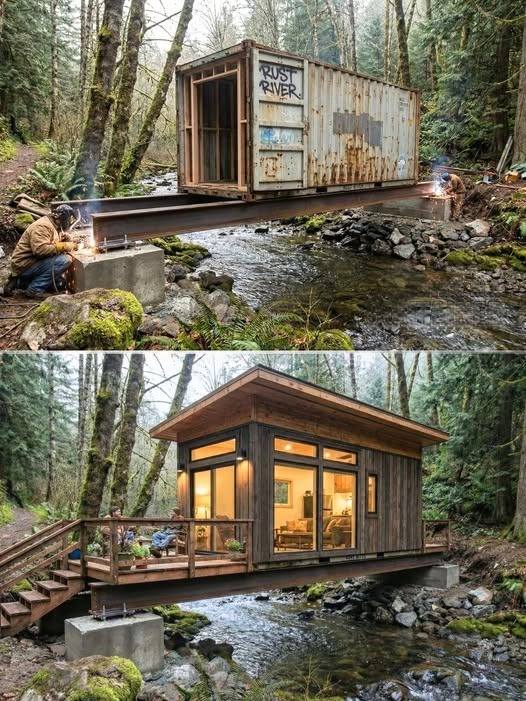 Shipping - The Ultimate Creek-Side Container Transformation This bold ...