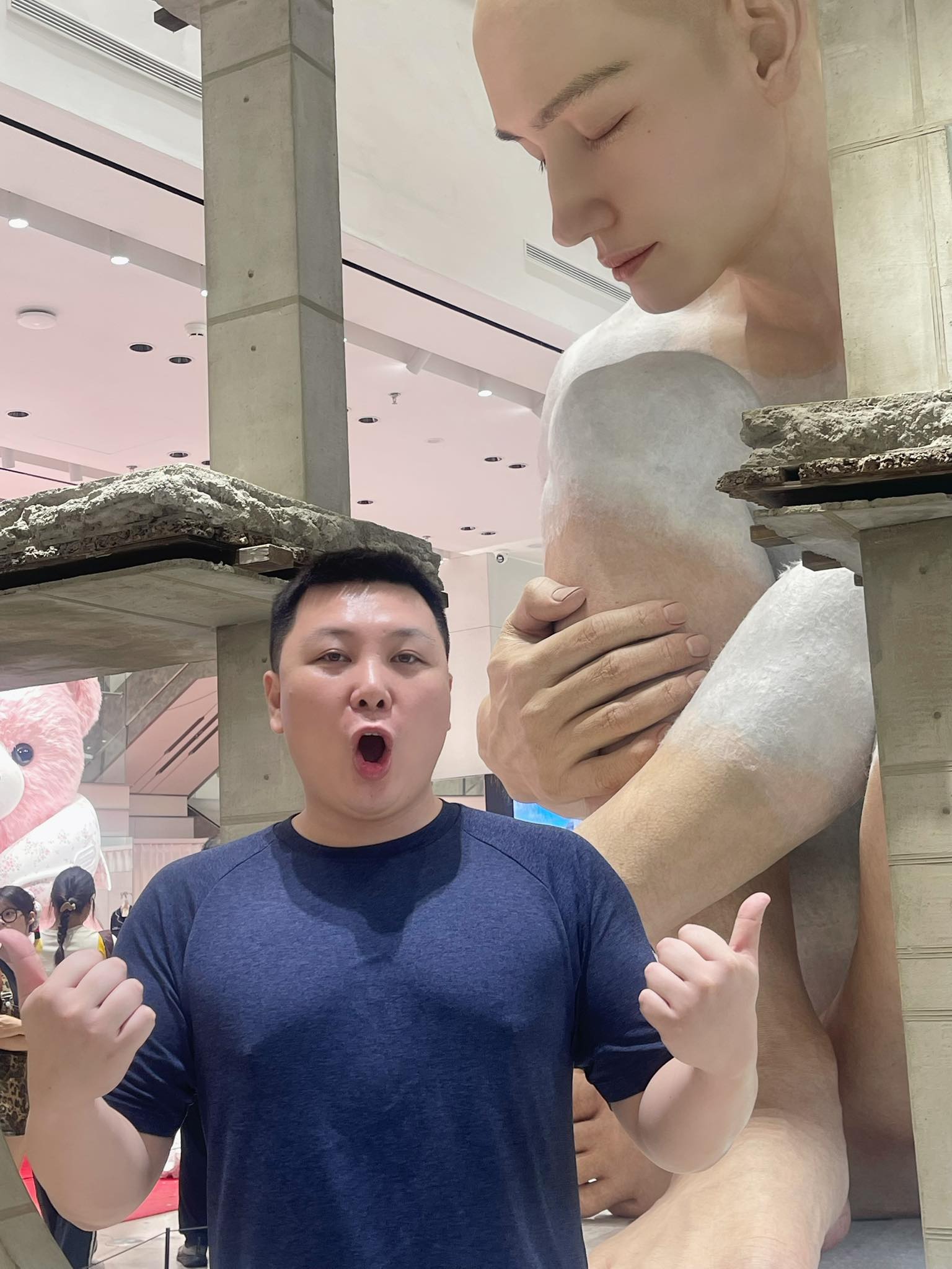 The Colossal First Human sculpture inside Gentle Monster's HAUS