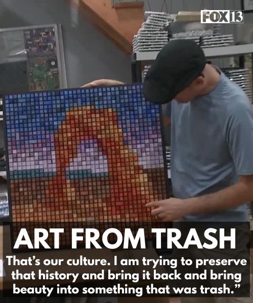 KEYBOARD ART- An artist is turning relics from the past into world
