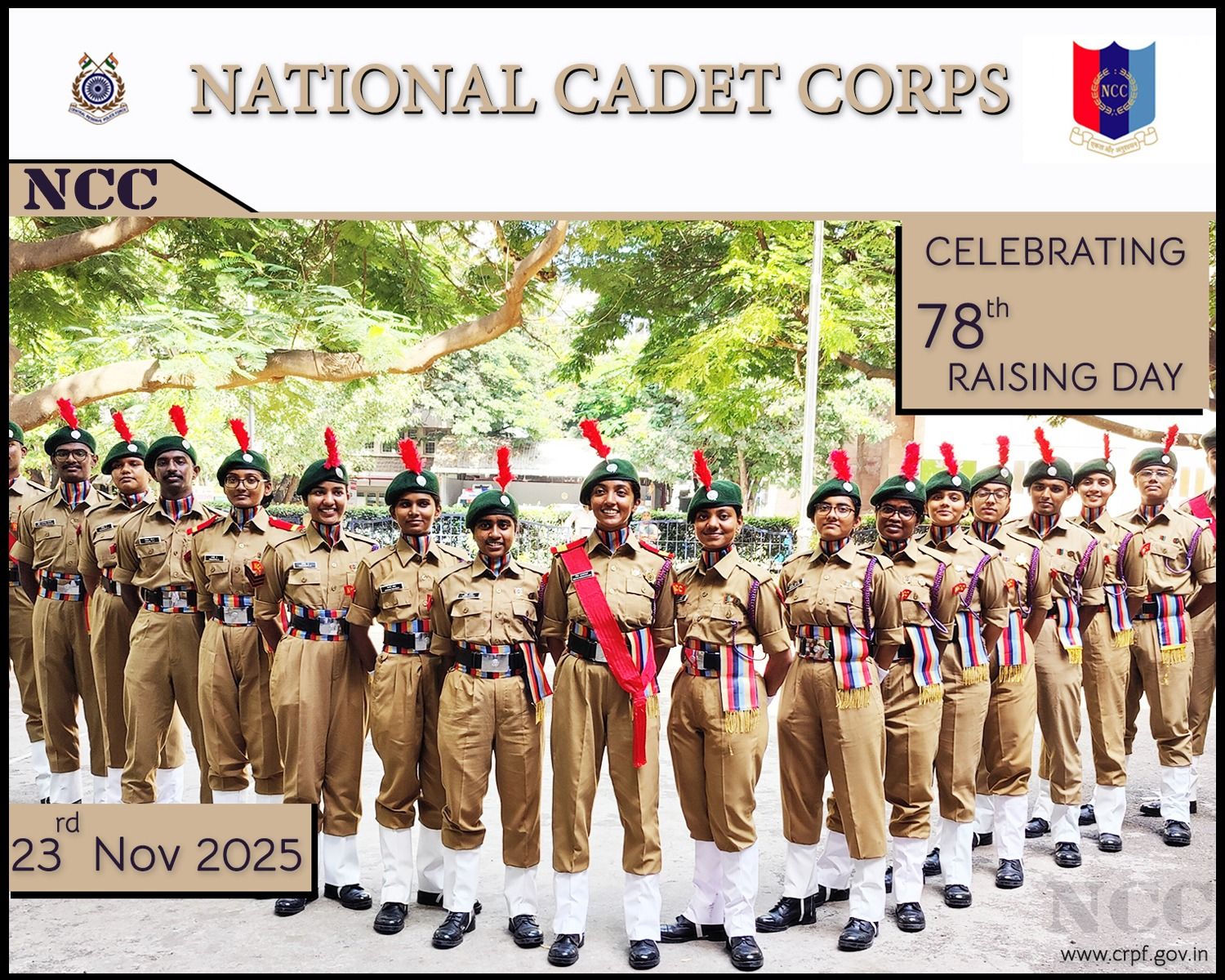 CRPF - On the 78th Raising Day of the **National Cadet Corps (NCC ...