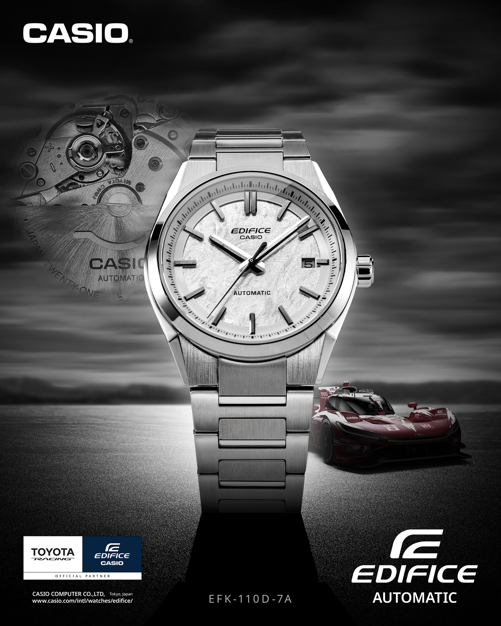 Casio - 本日発売。EDIFICE Automatic新型EFK-110D。電気鋳造ホワイト 