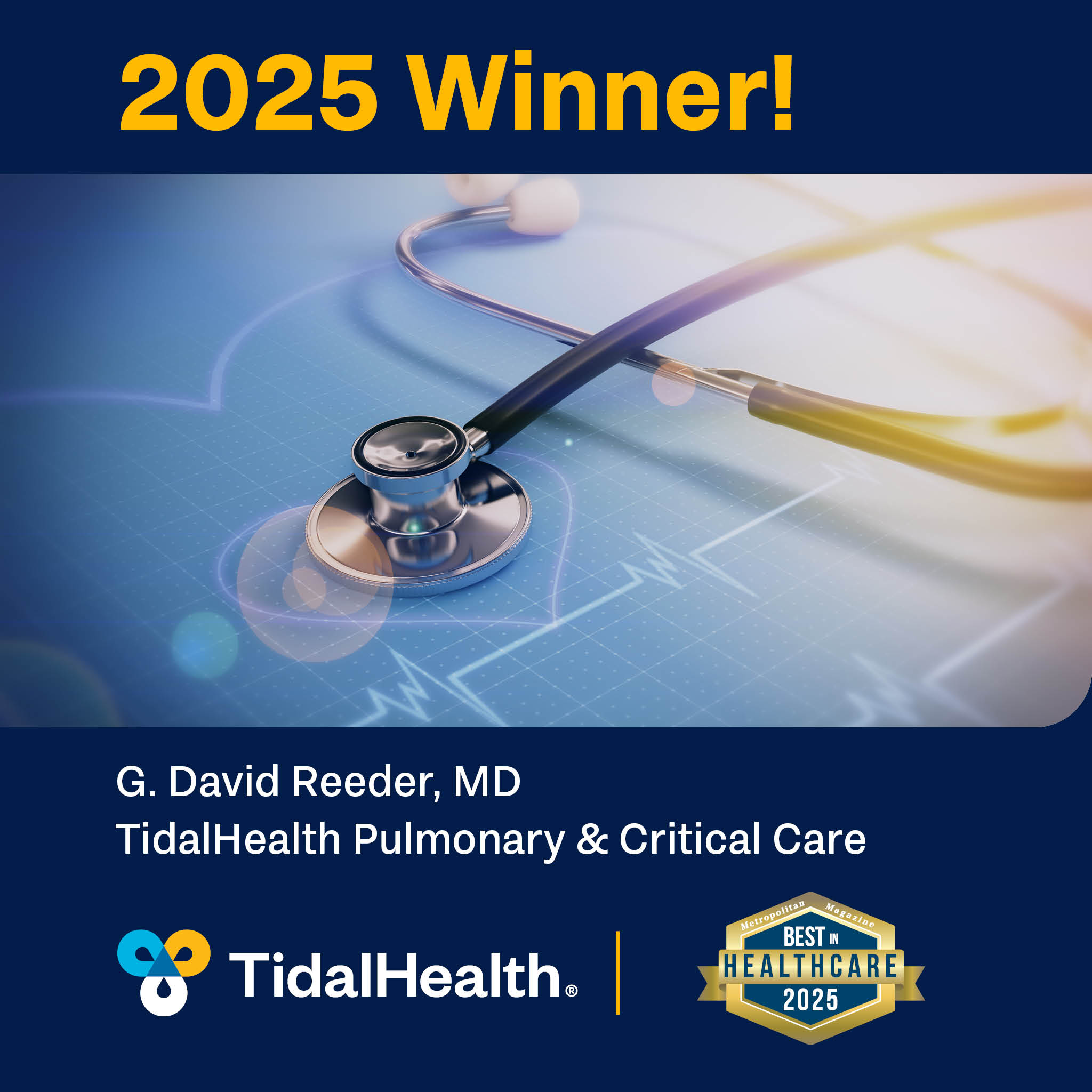 TidalHealth - We are pleased to announce that G. David Reeder, MD, of ...