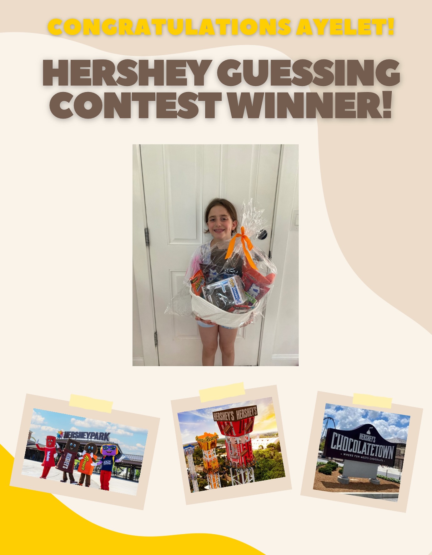 Pachter - Congratulations to Ayelet, our Hershey Park guessing contest ...