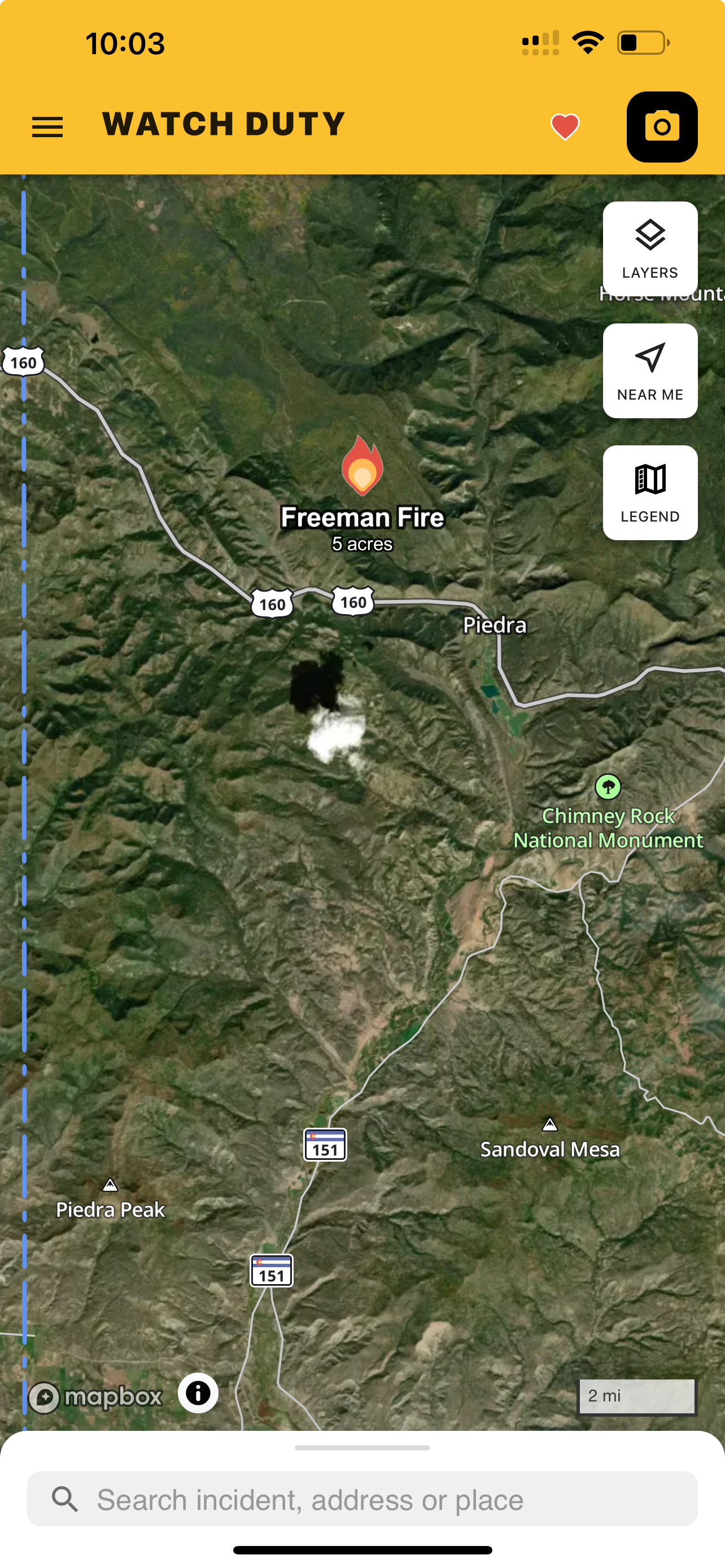 Upper - A fire has been reported North of US 160 in the First Notch ...