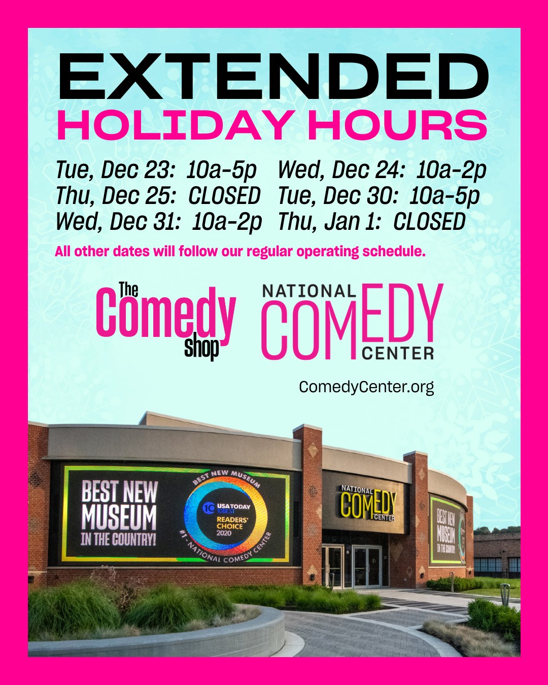 National - Special Holiday Hours = More opportunities to celebrate with ...