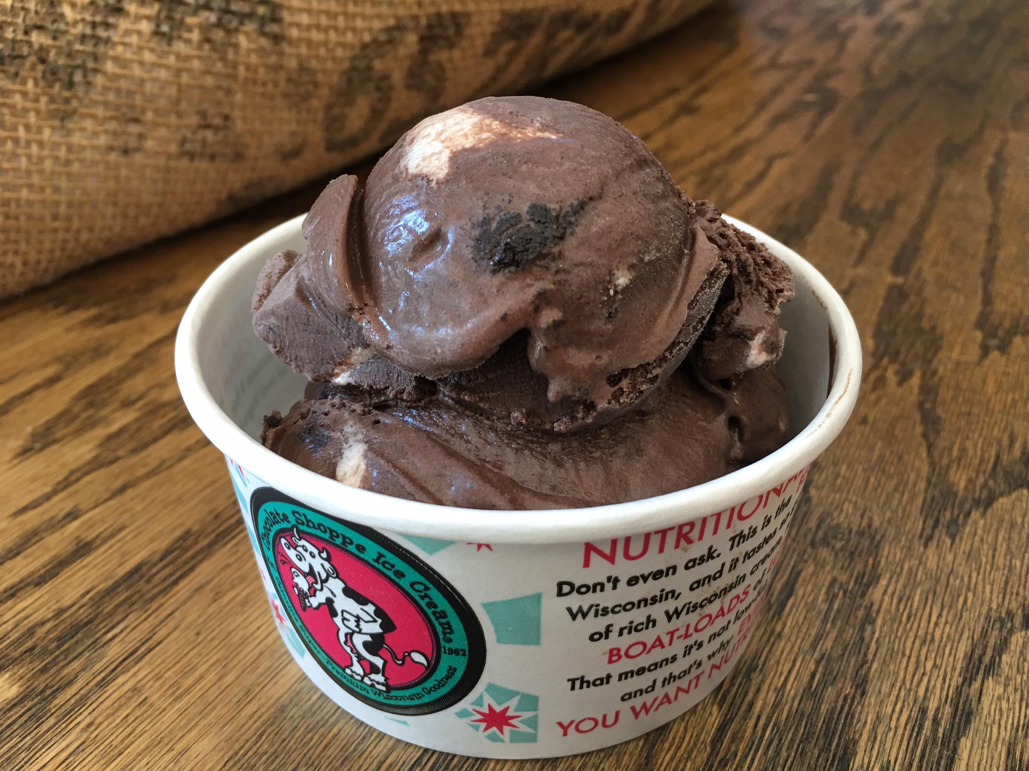 Zanzibar ice cream with oreos and chocolate at Cocoa Blue Chocolates