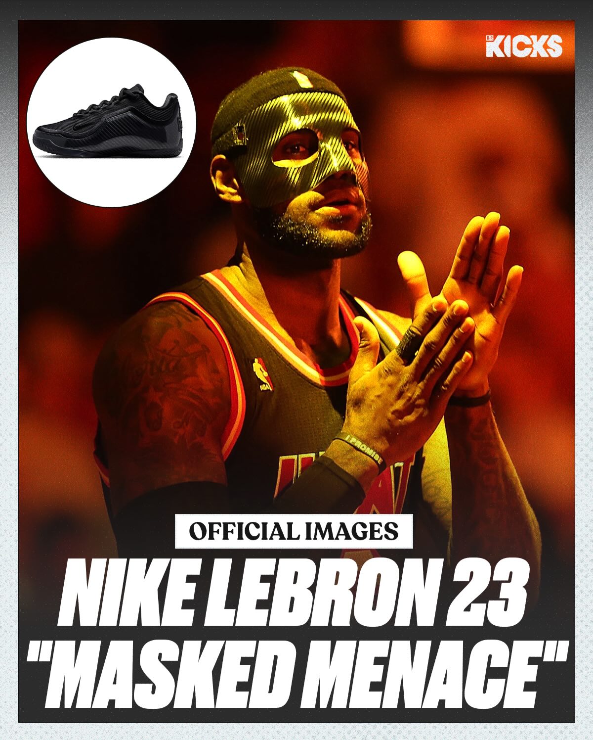 An official look at the “Masked Menace” Nike LeBron 23, inspired