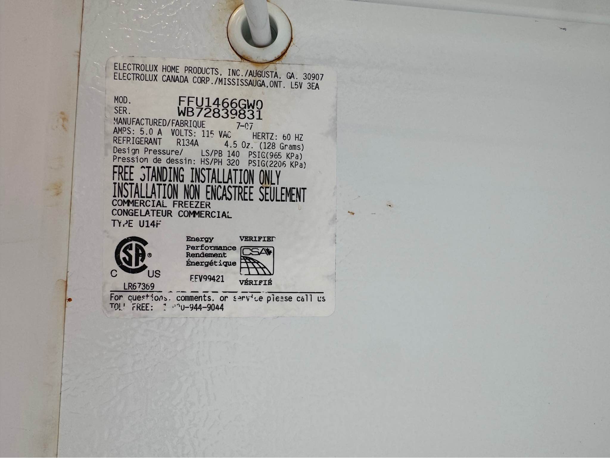Frigidaire Freezer (Used) - Refrigerators & Freezers - Chico ...