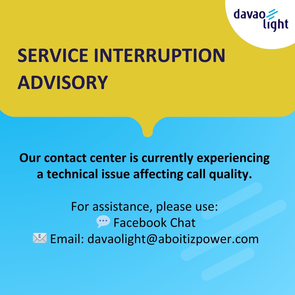 Davao - Scheduled Power Interruptions affecting the City South, City ...