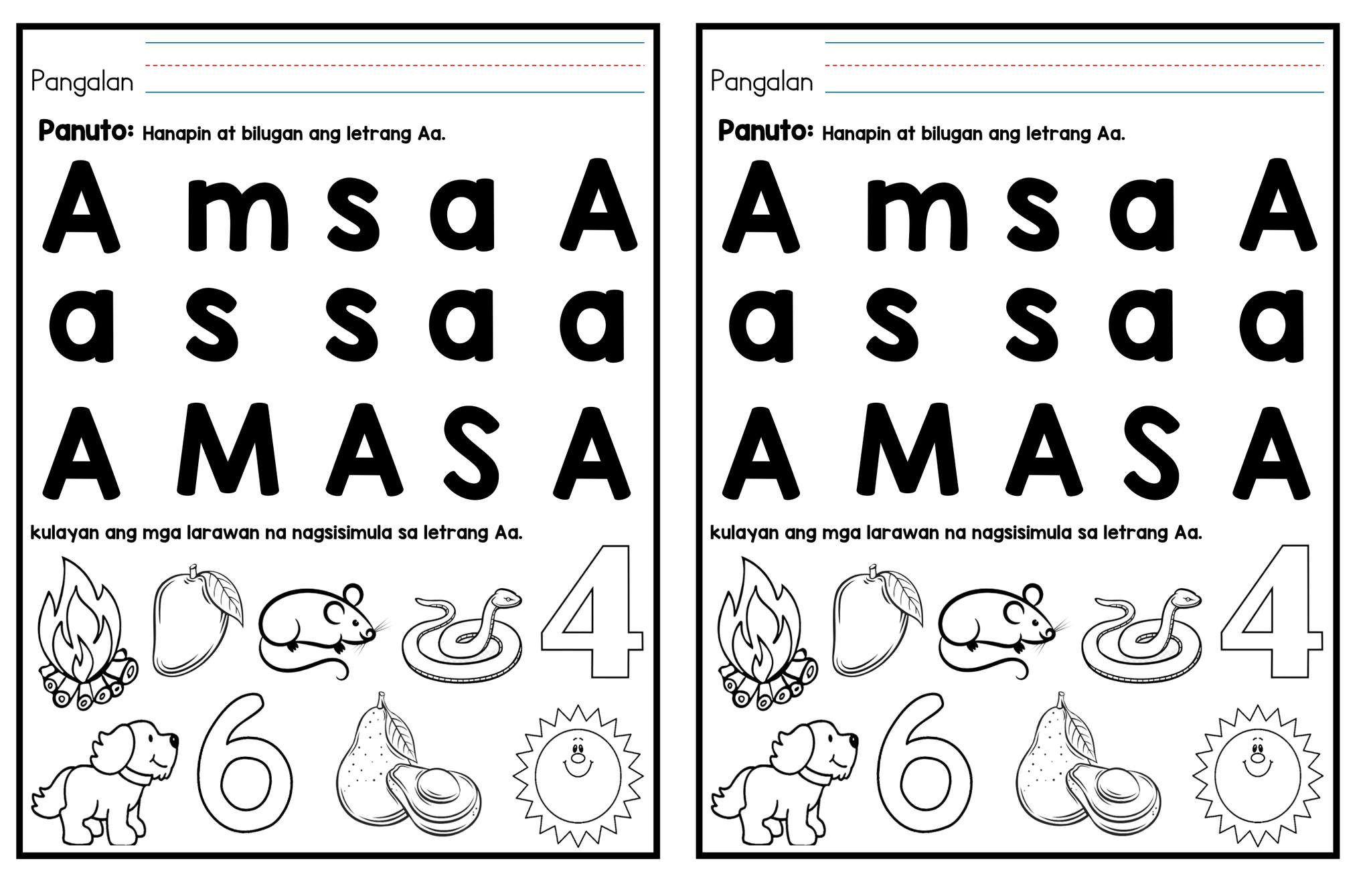 KINDERCARE AND SHARE | Letrang Aa Worksheet | Facebook