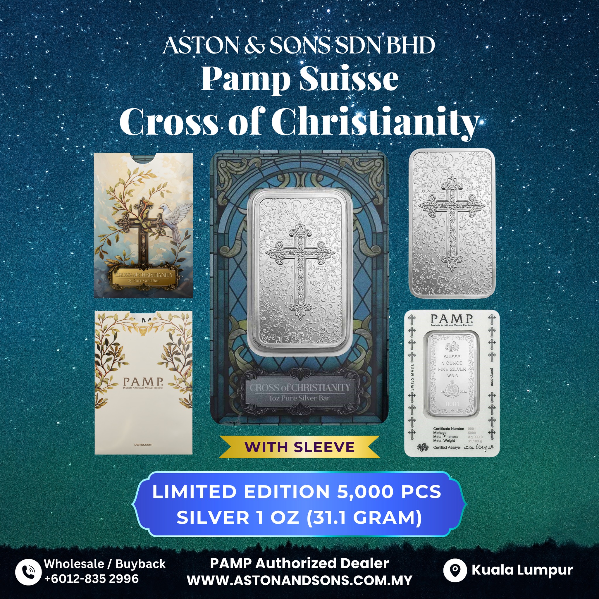 ✨ PAMP Suisse Cross of Christianity – 1 oz Silver Bar (Limited