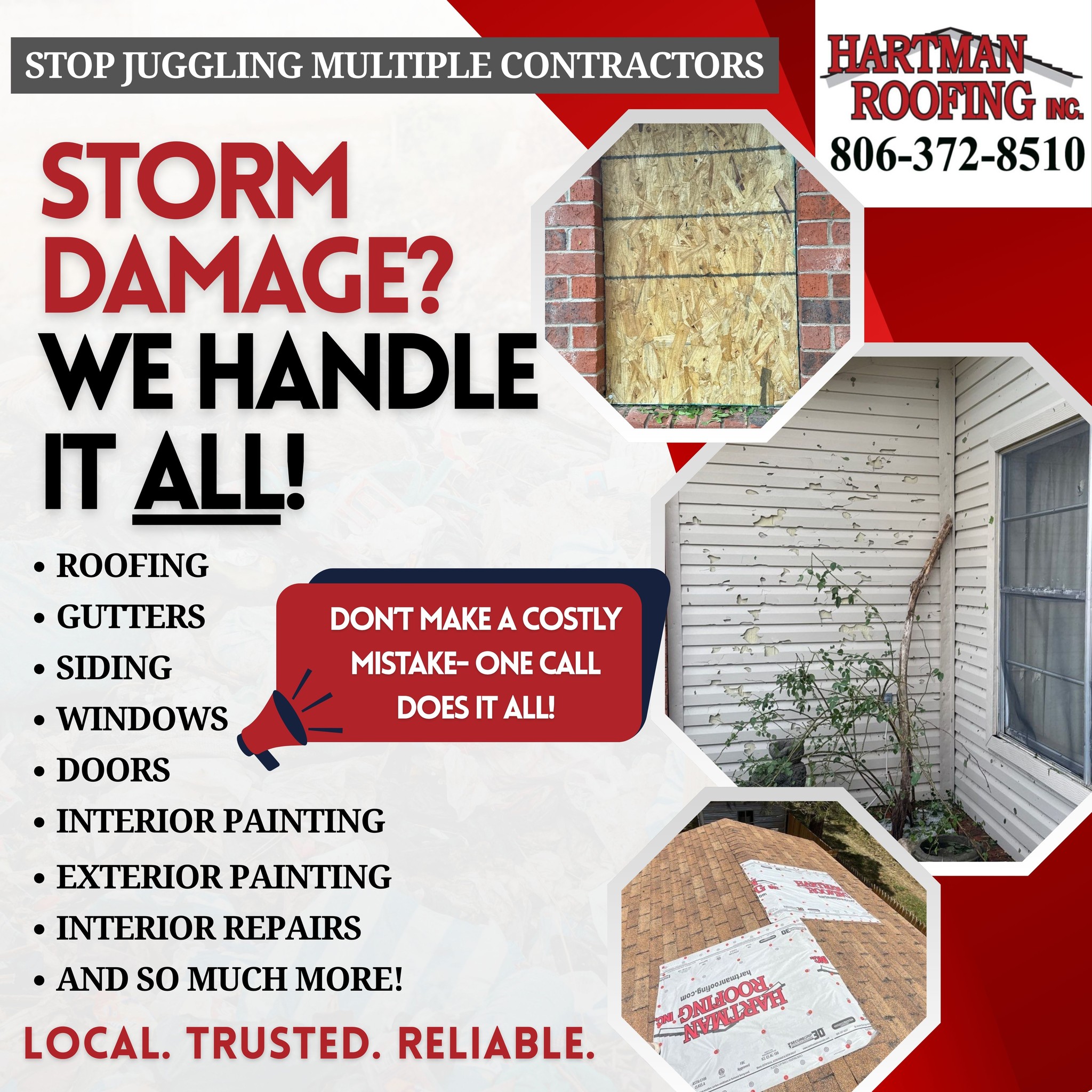 Hartman - 🚨 Storm Damage? We’ve Got You Covered! 🚨 👉 One contractor ...