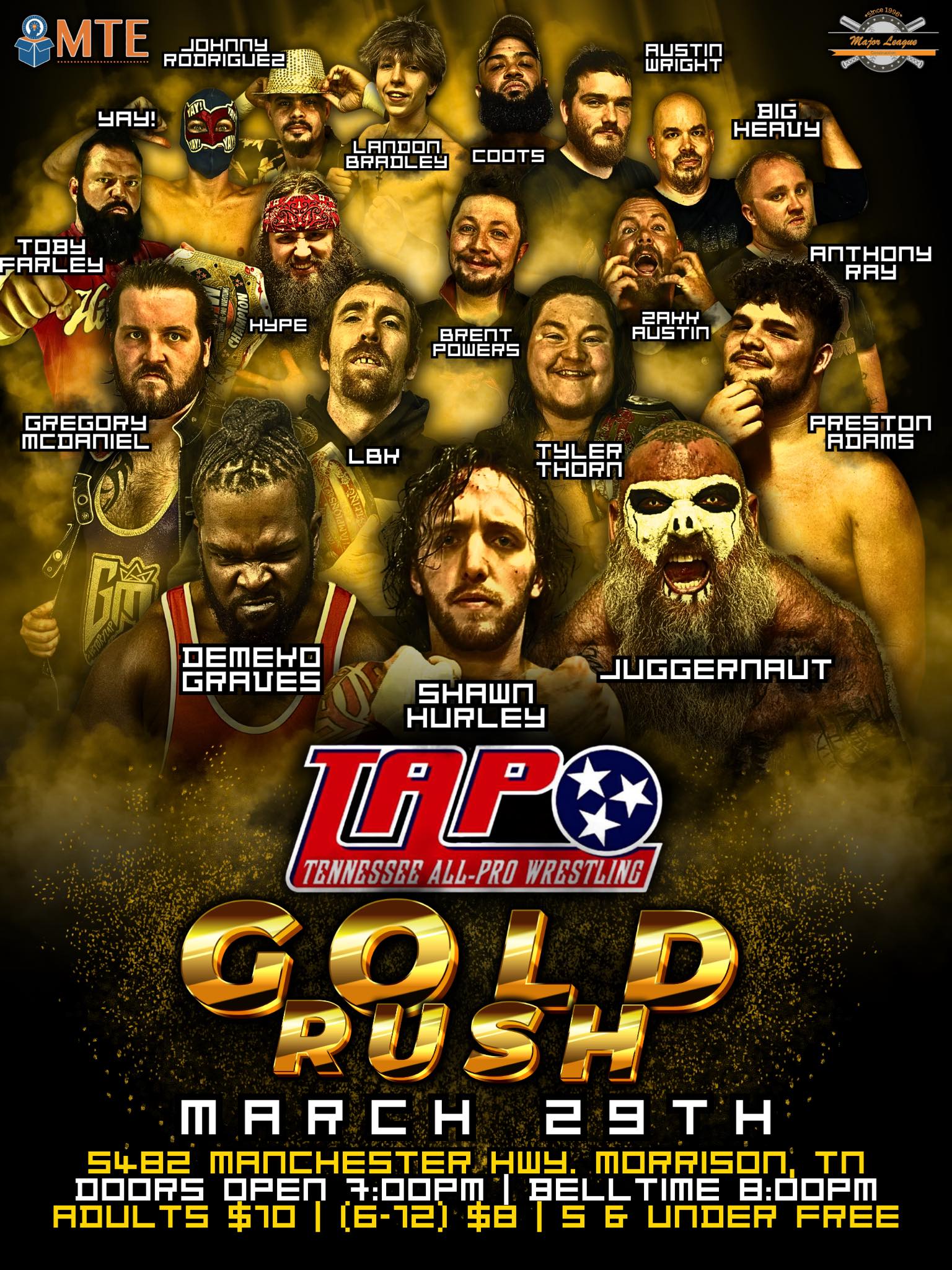 Tennessee - ‼️ SATURDAY MARCH 29th, 2025, Tennessee All Pro Wrestling ...