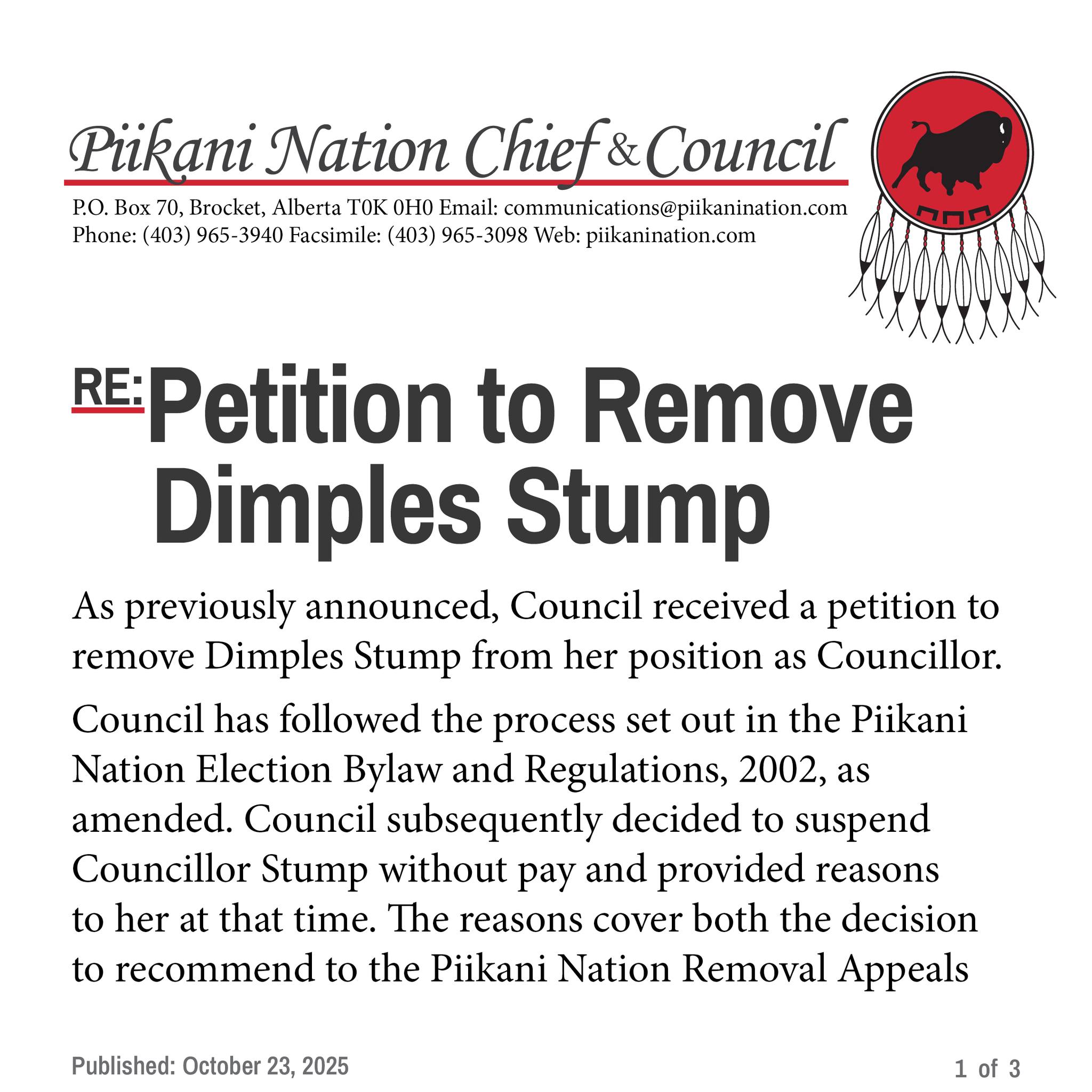 Piikani Nation - Piikani Nation added a new photo.
