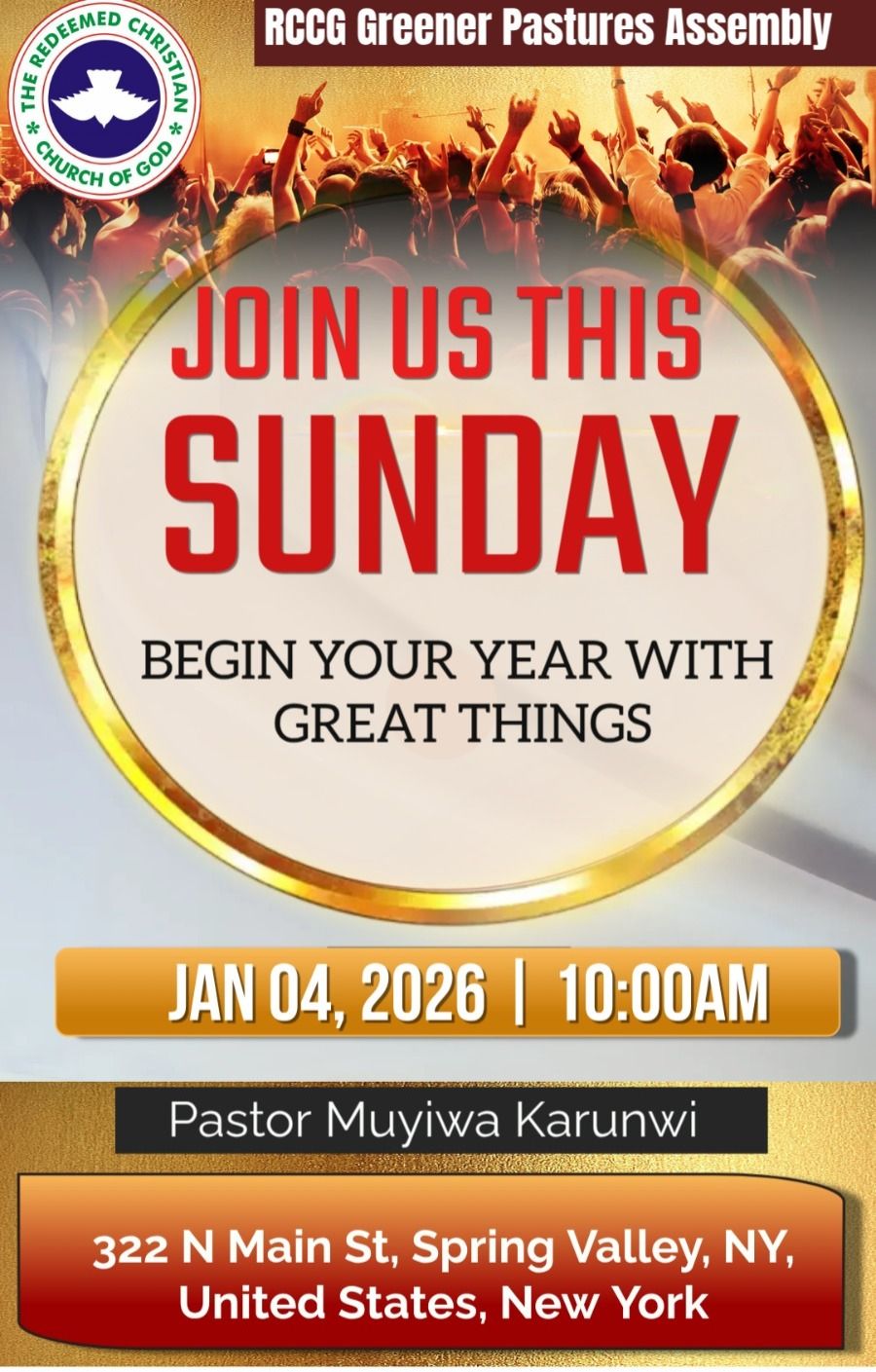 RCCG - 🌟 Start 2026 with Purpose and Power! 🌟 Join us at RCCG Greener ...
