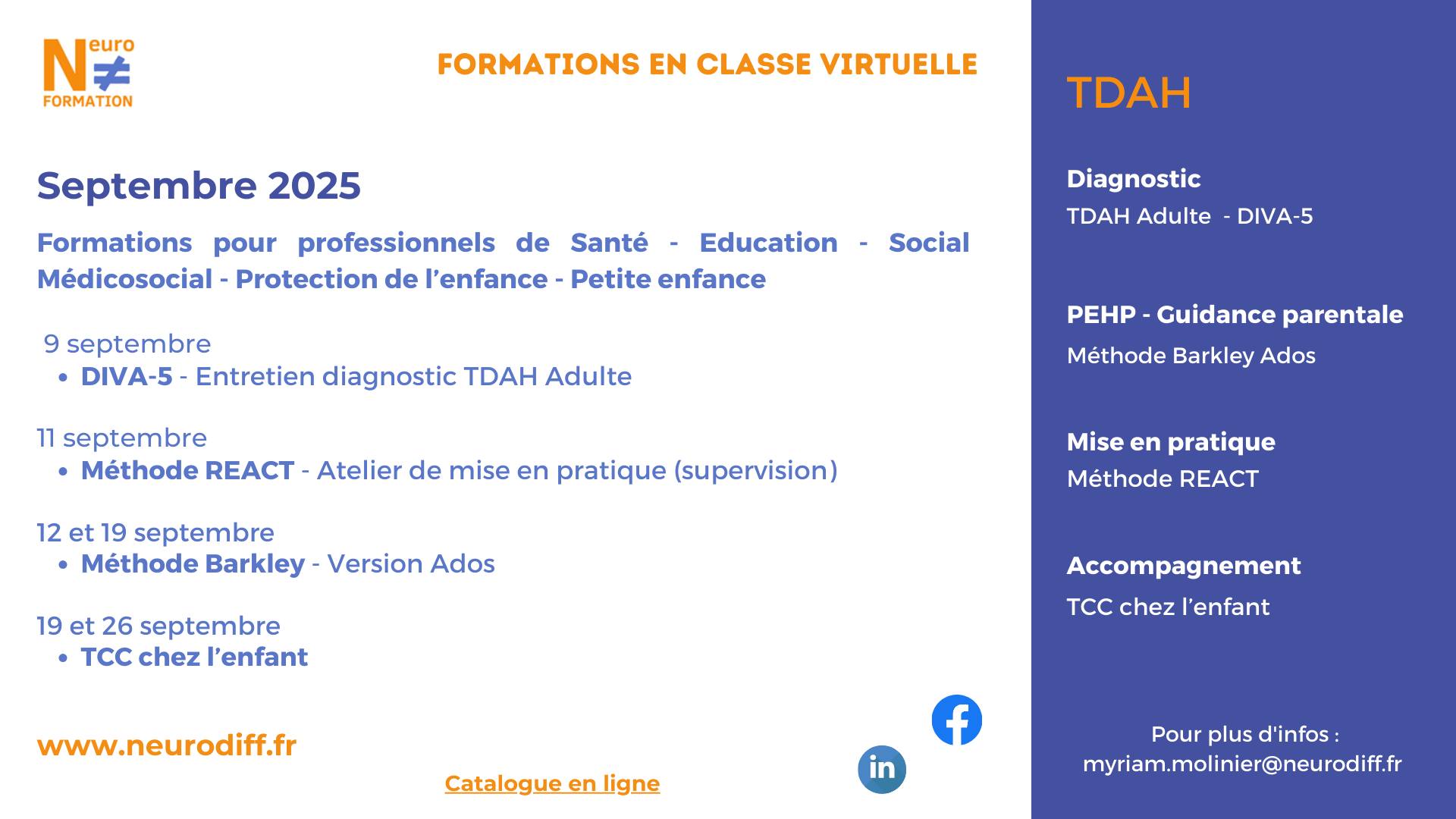 Neurodiff' - C'est la rentrée pour les formations pro aussi ...