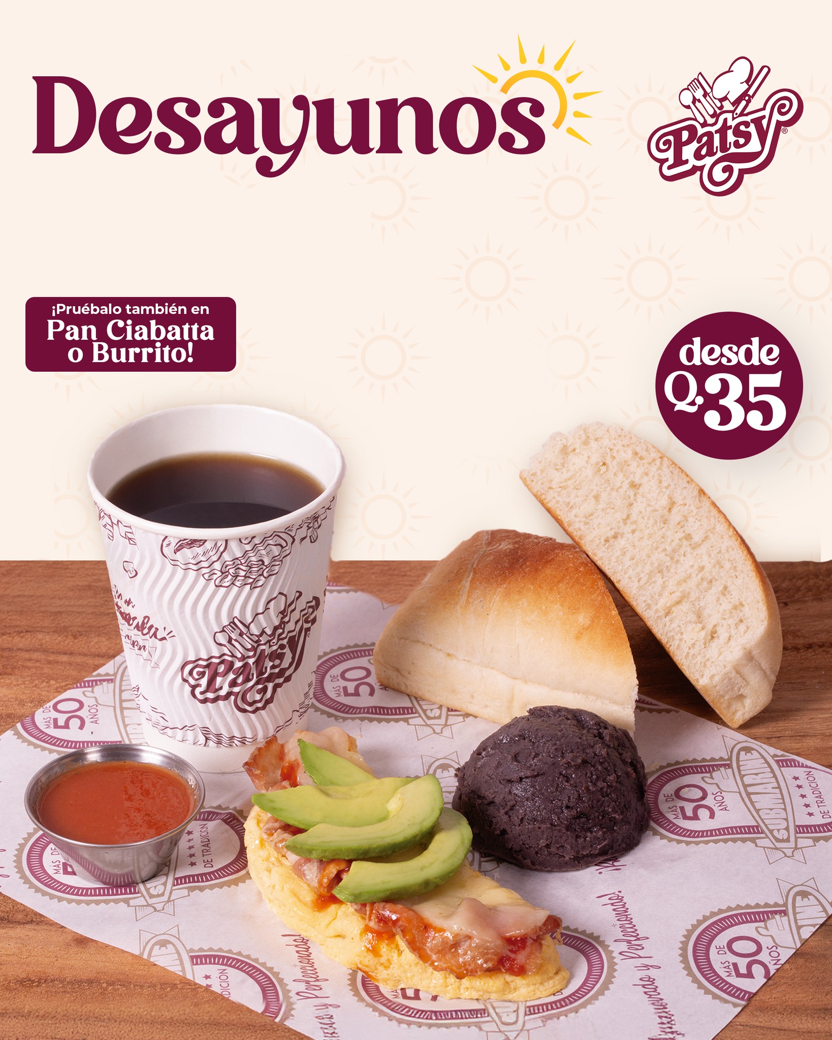 Patsy - Servicio a domicilio 2386-6565. Desayuno de dobladas de pollo o ...