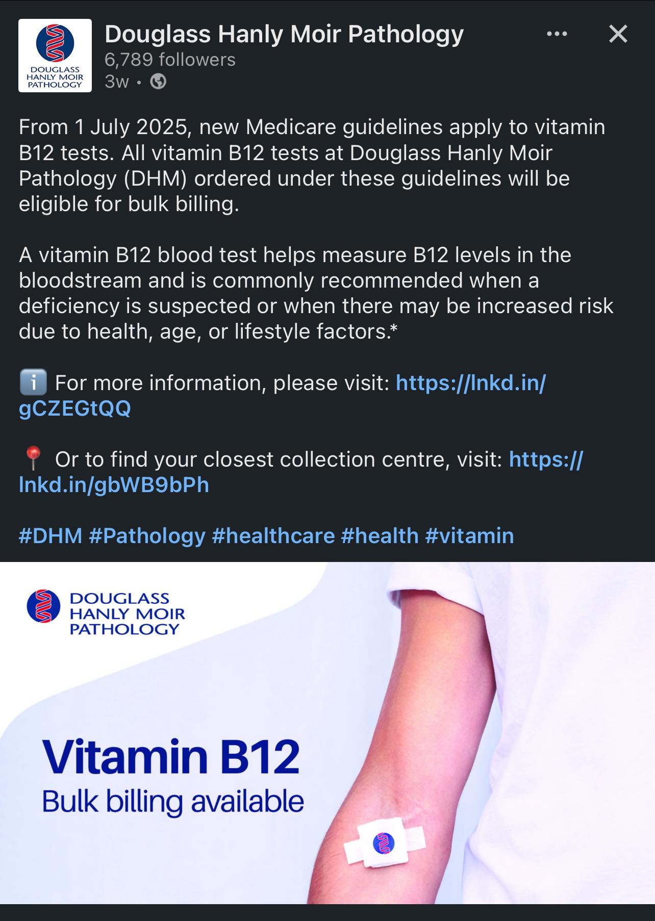 Are B12 blood tests free with Medicare?