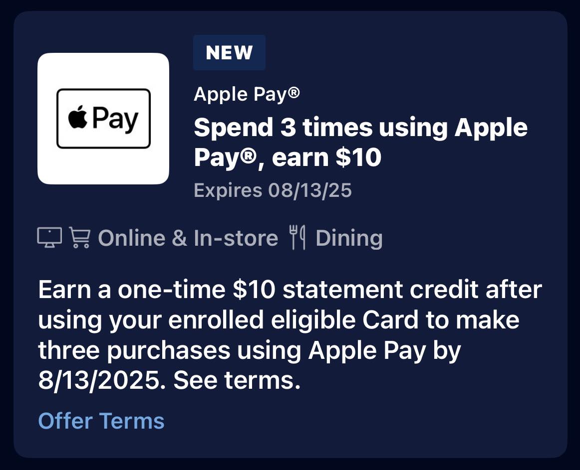 老狐狸的信用卡日記 - 🍎 輕鬆靠蘋果支付賺 $10 🍎 美國運通最近推出新的優質 Amex Offer 只要是有加到此優惠的卡 在 8/13 ...