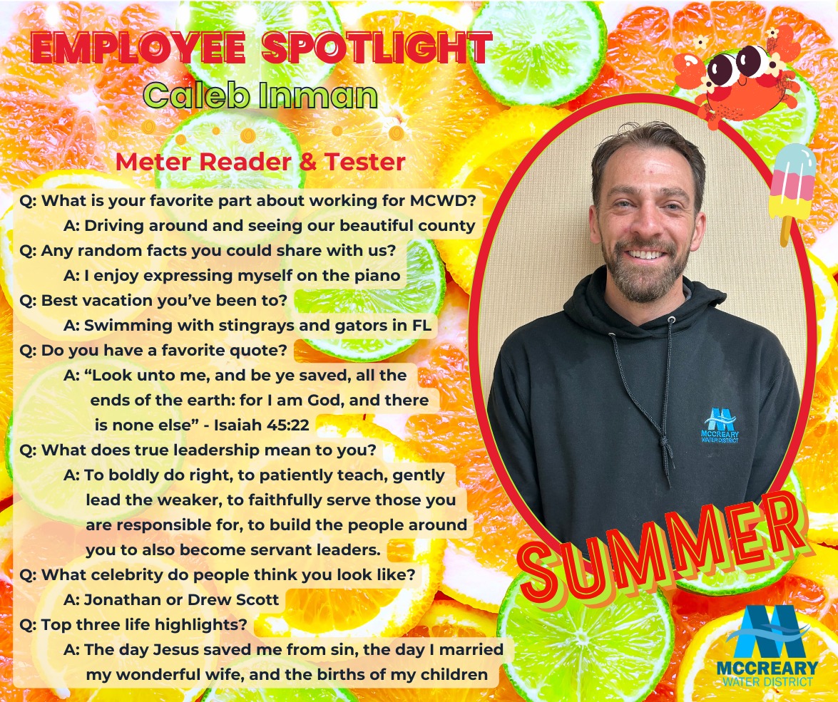 McCreary - ⭐️ Employee Spotlight ⭐️ Caleb Inman is a meter reader and ...