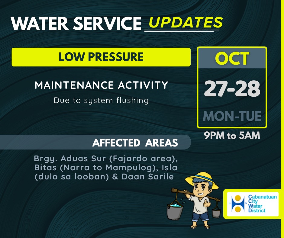 Cabanatuan - PAUNAWA. Ang CCWD ay magsasagawa ng maintenance activity ...