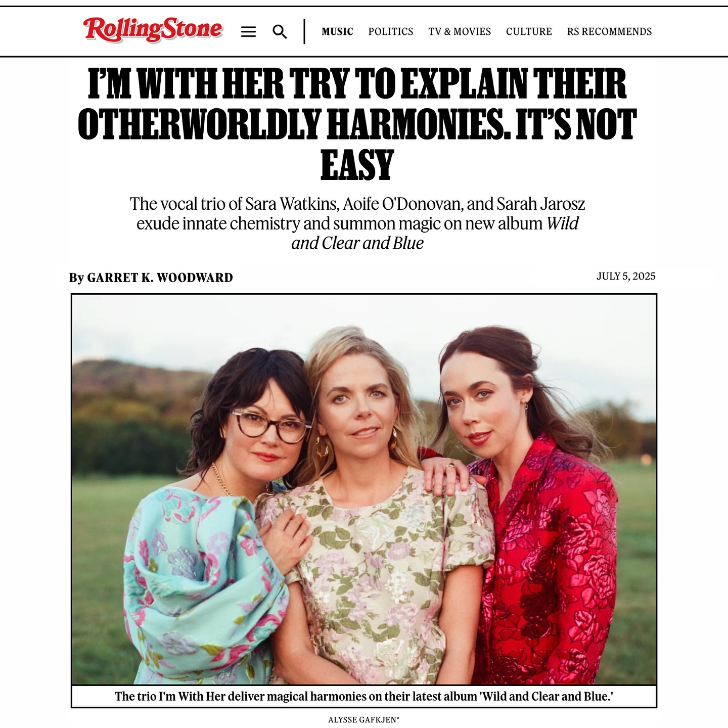 I'm - Thank you @rollingstone! 💕 Link’s in our story to read the full ...