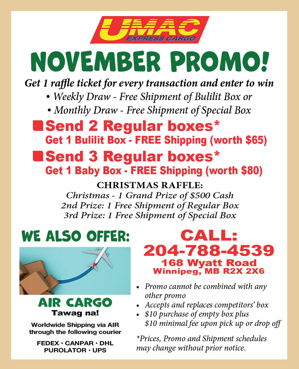 UMAC Express Cargo Limited - Winnipeg | Winnipeg MB