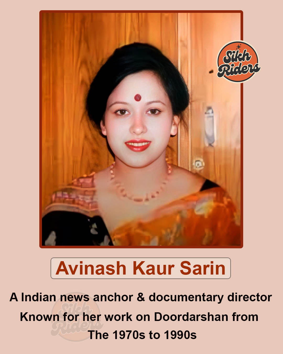 Sikh Riders - Avinash Kaur Sarin, legendary Doordarshan... | Facebook